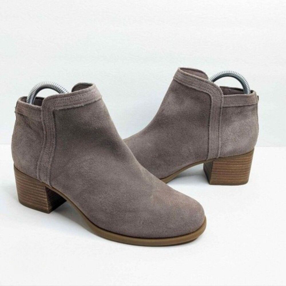 KOOLABURRA by UGG Suede Ankle Booties Light Gray Taupe Size 7 Low Block Heel
